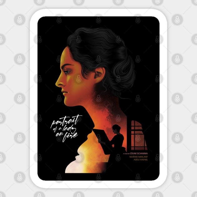 Portrait of a Lady on Fire Sticker by Handy Kara